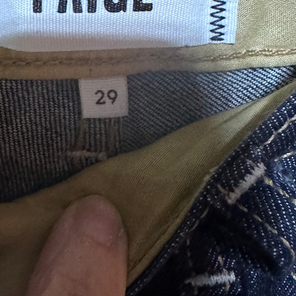 PAIGE Jimmy Jimmy Straight Leg Cuffed Premium Maternity Denim Size 29” - Picture 10 of 13